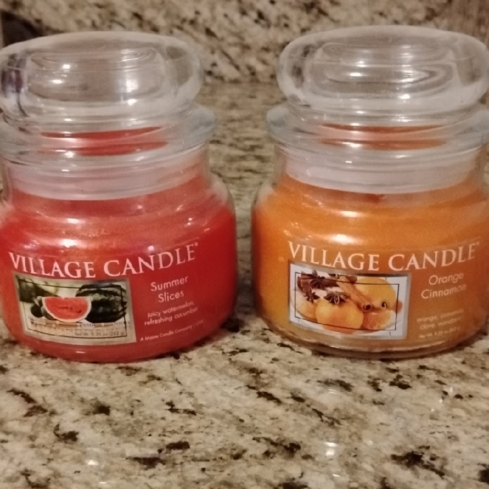 Village Candle Summer Slices and Orange Cinnamon Set New!